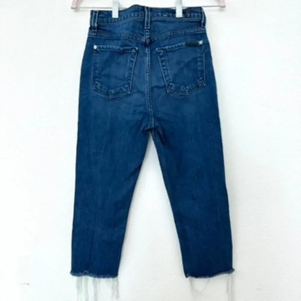 7 For All Mankind Distressed Jeans with Side Stripe, Size‎ 24